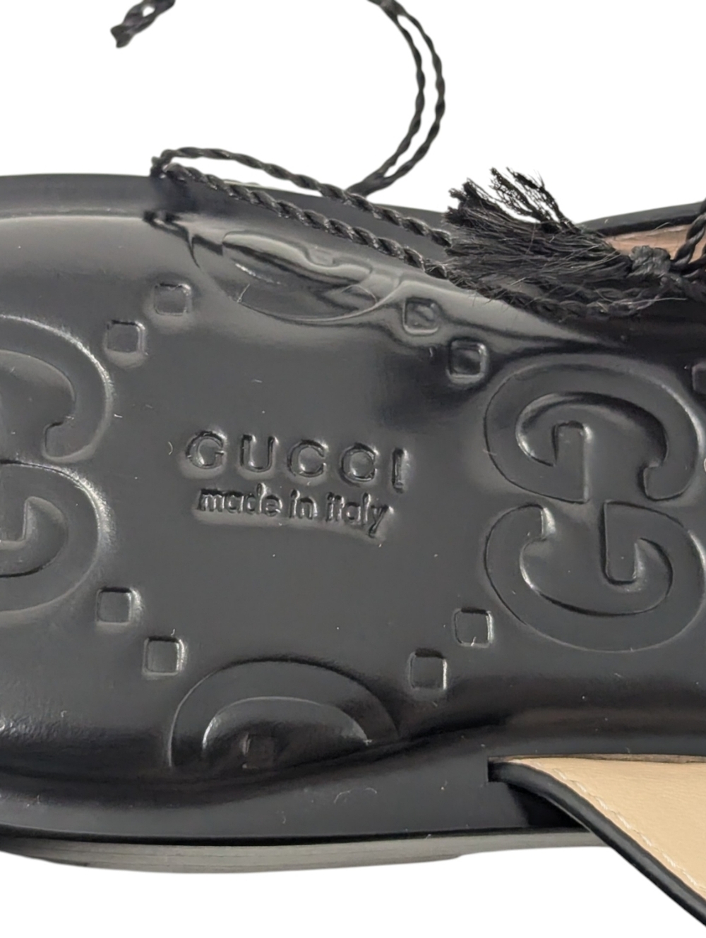 NIB Gucci Interlocking GG Black Thong Leather Flip Flop Sandals Size EU 38.5 - Picture 7 of 10